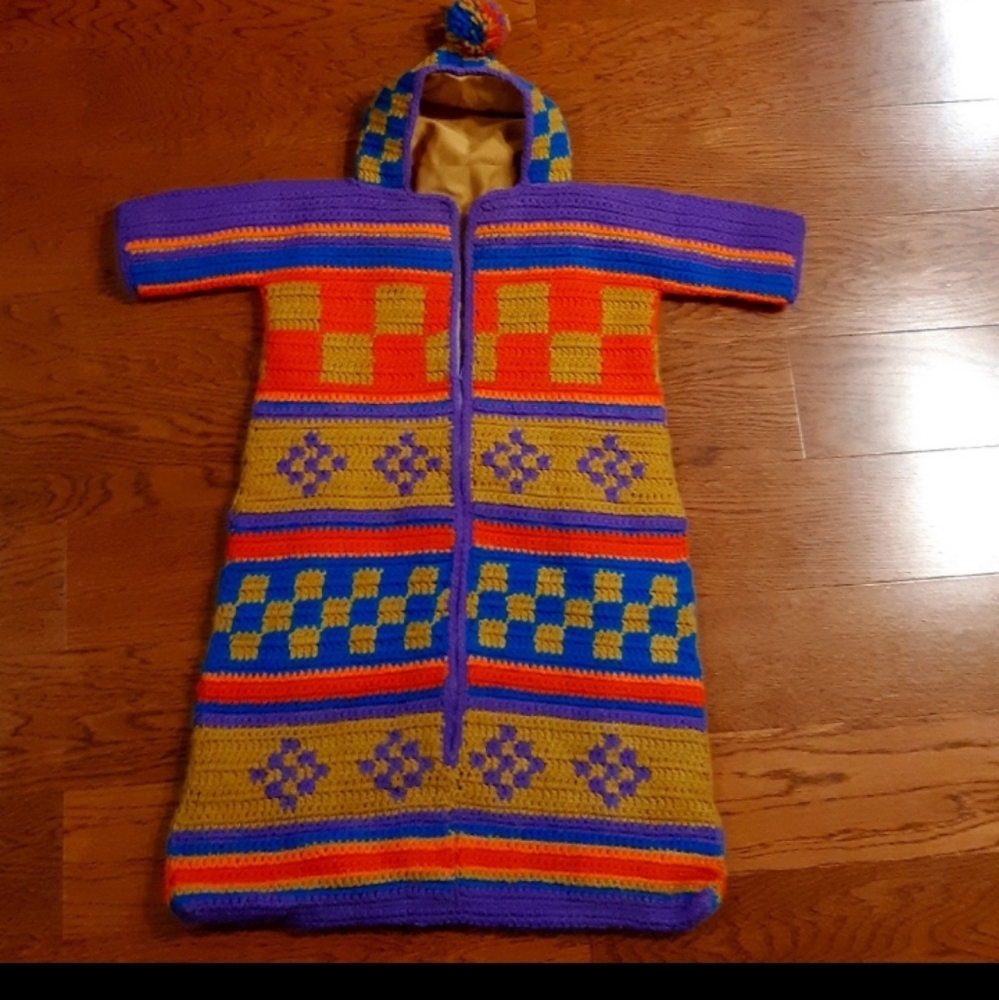 Handmade baby sack zipper jacket with hood